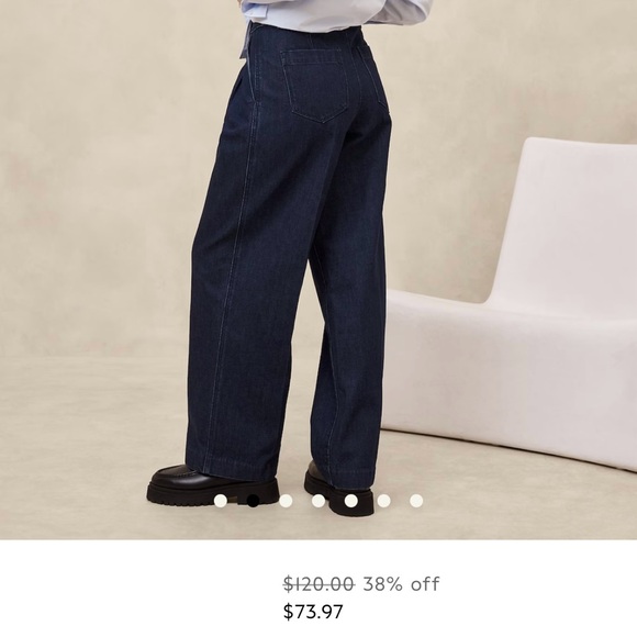 NWT Banana Republic wide leg luxe trouser jeans - Picture 3 of 7